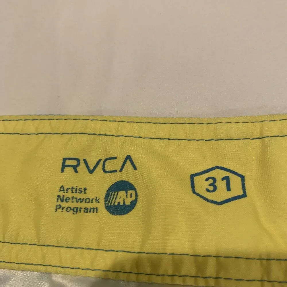RVCA Board Surf Shorts Men's 31 Blue Yellow Orange All Over Graphic Print